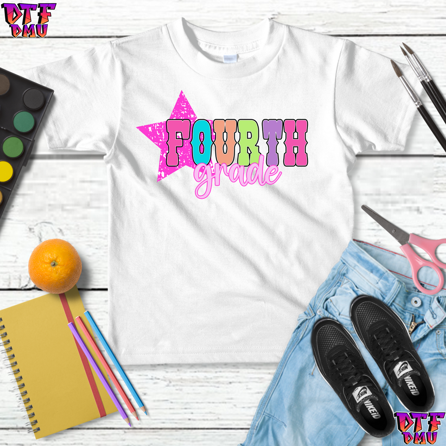Faux Glitter Back To School DTF Transfer Print