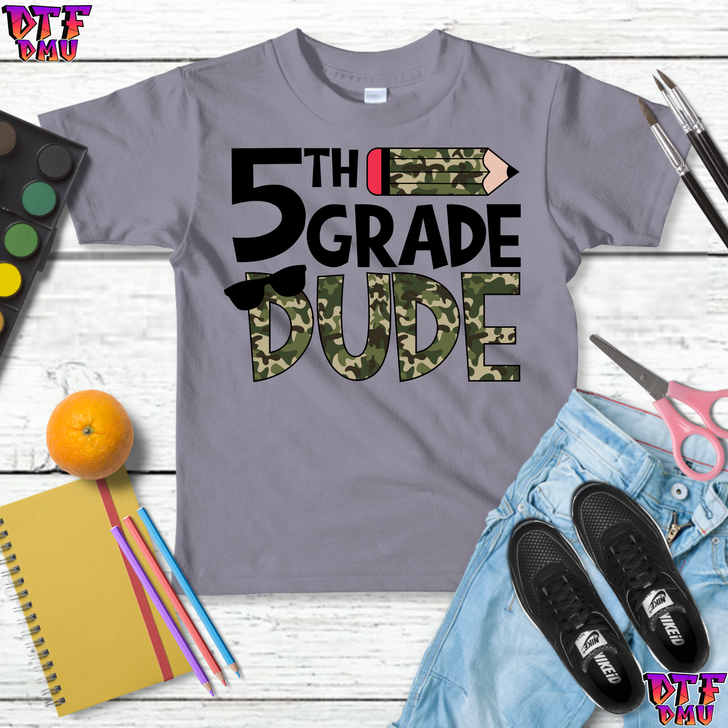 CAMO PENCIL Print Back to School DTF Transfer