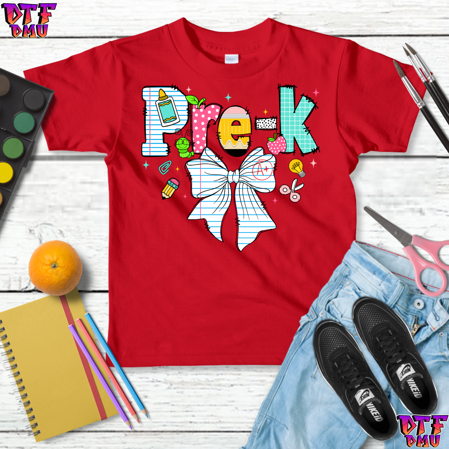 Back To School BOW DTF Transfer Print