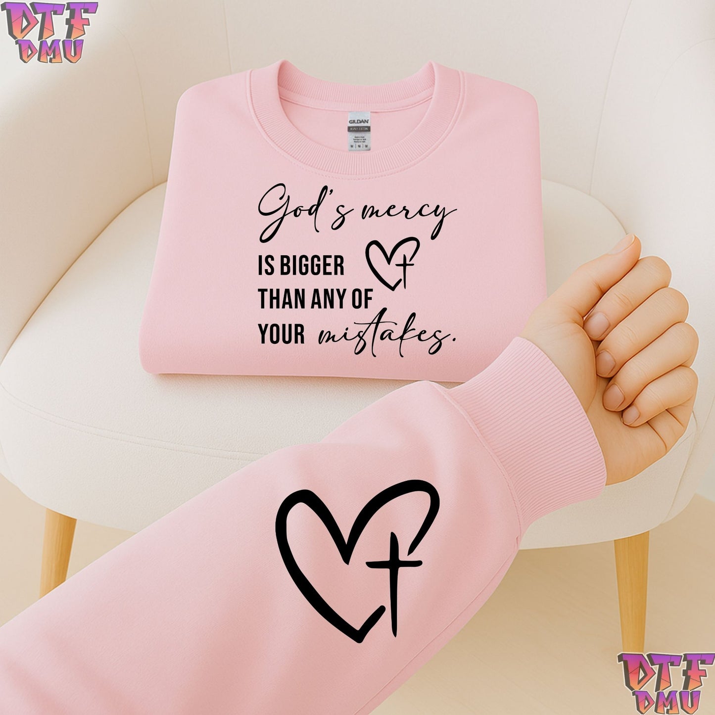God's Mercy Christian DTF Transfer Print.