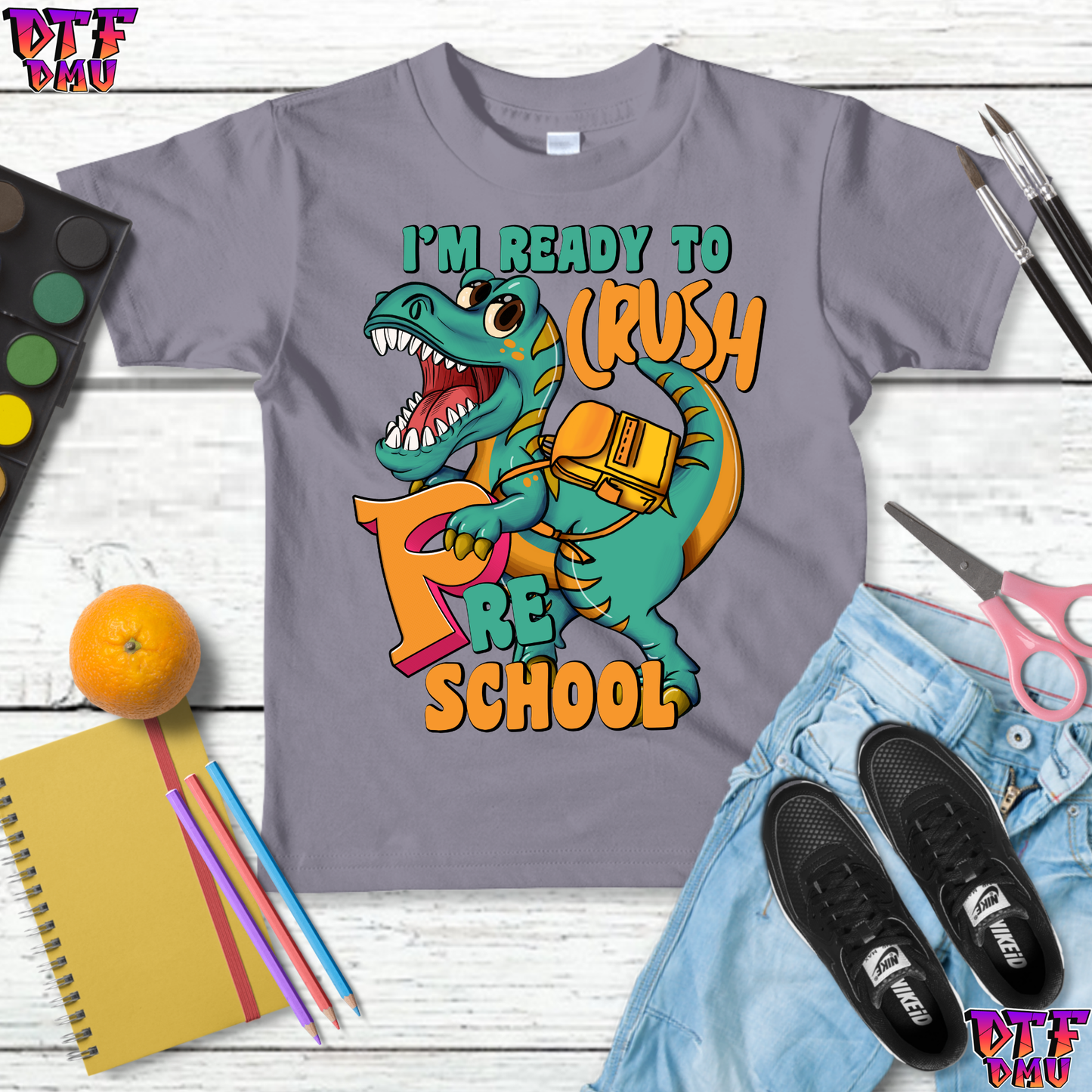 DINO Back to School DTF Transfer Print