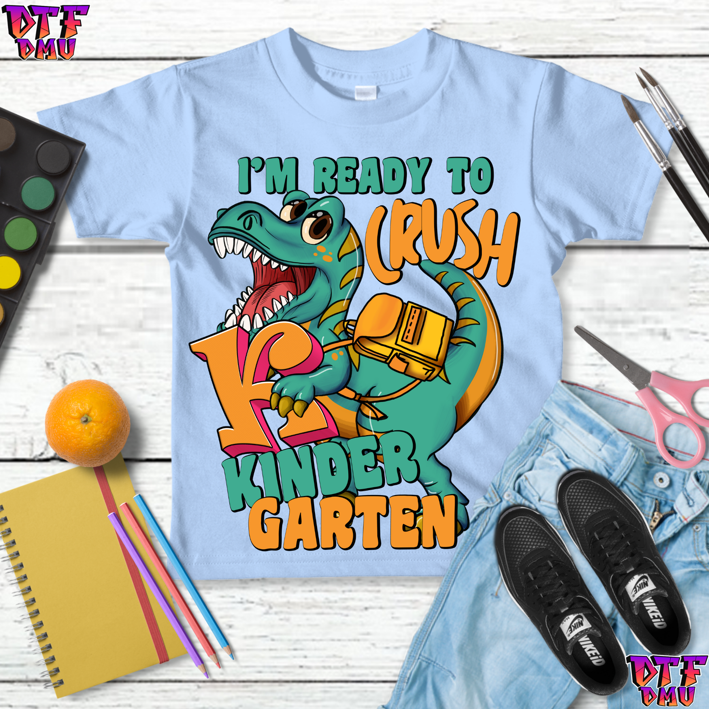 DINO Back to School DTF Transfer Print