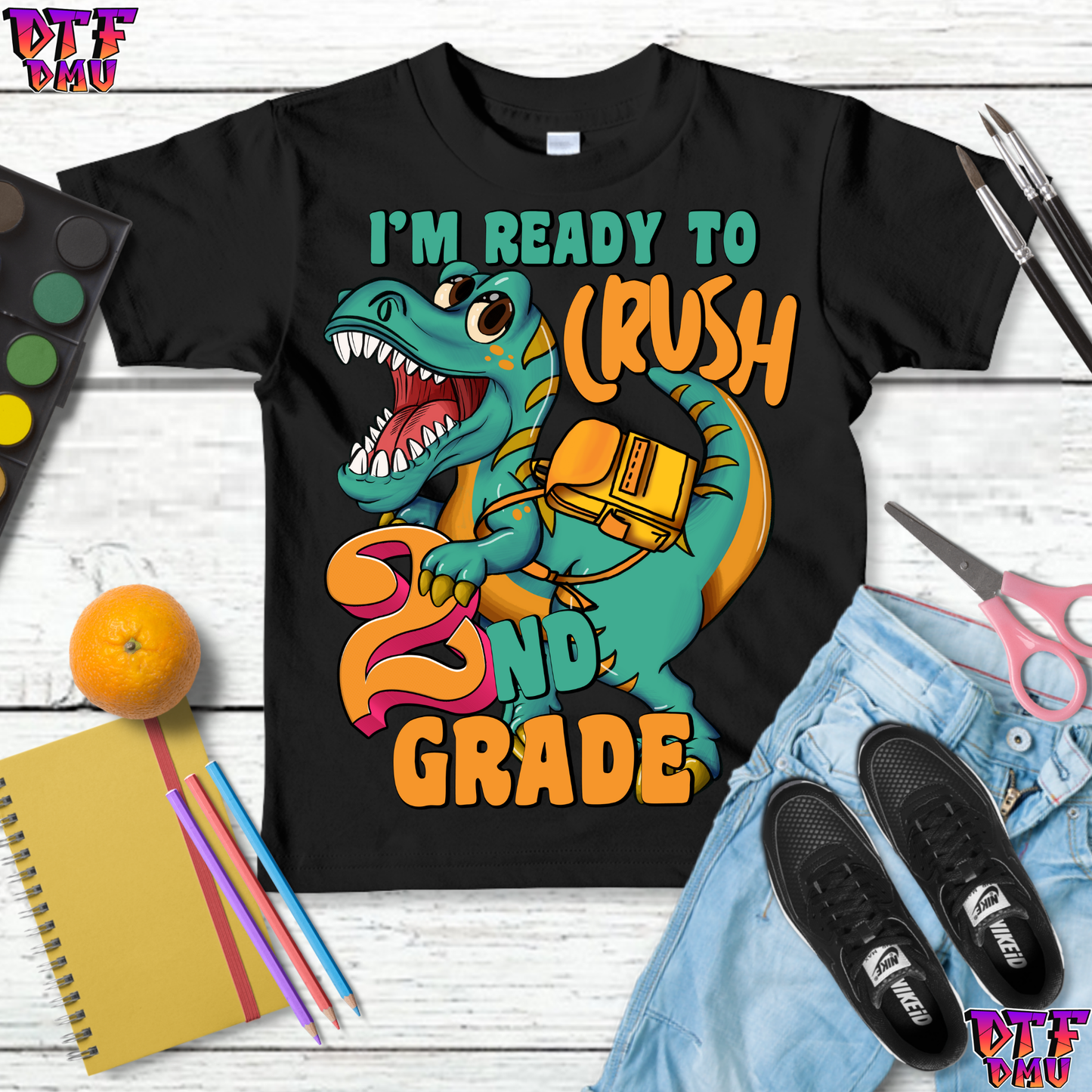DINO Back to School DTF Transfer Print