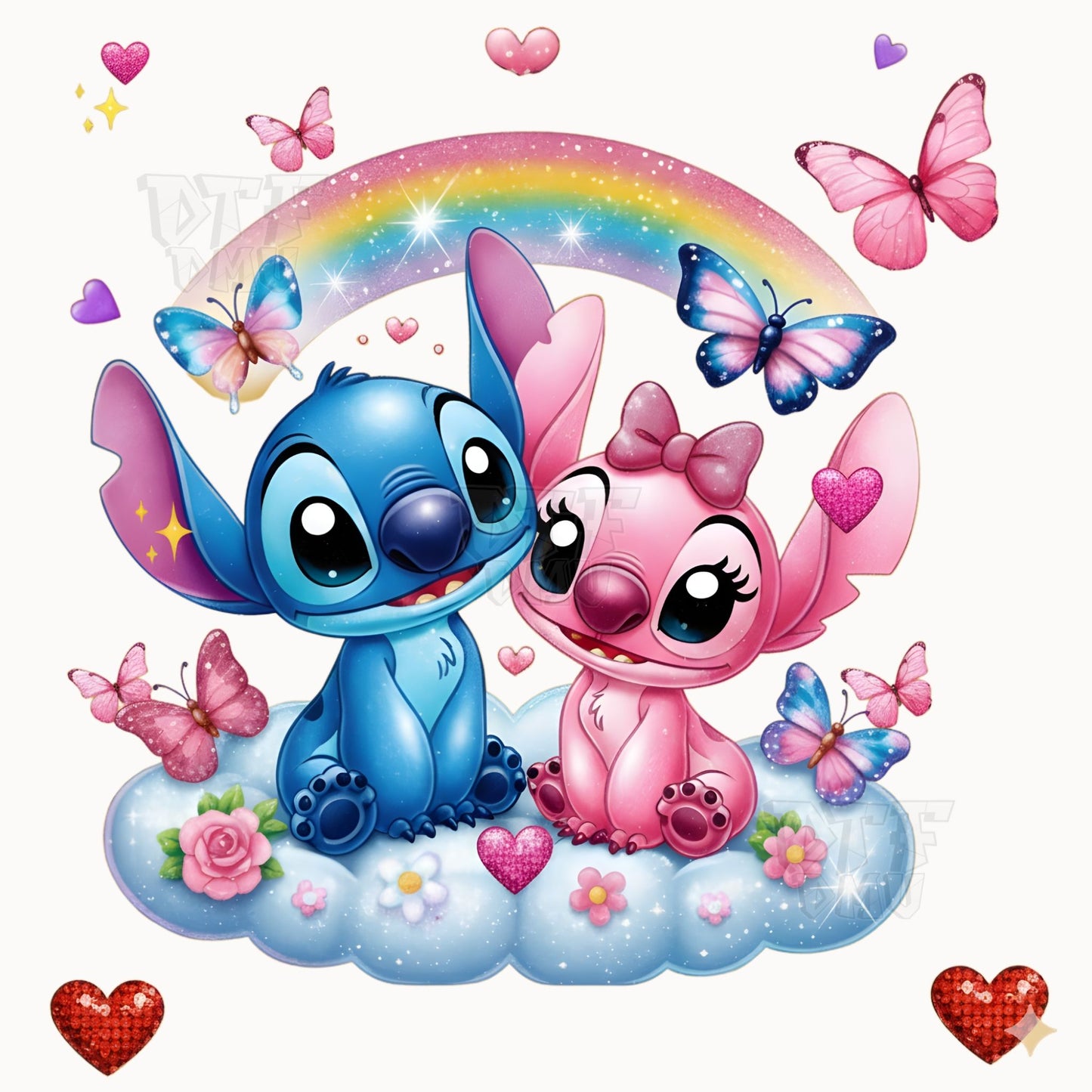 Stitch Valentine's Day  DTF Transfer Print Only.