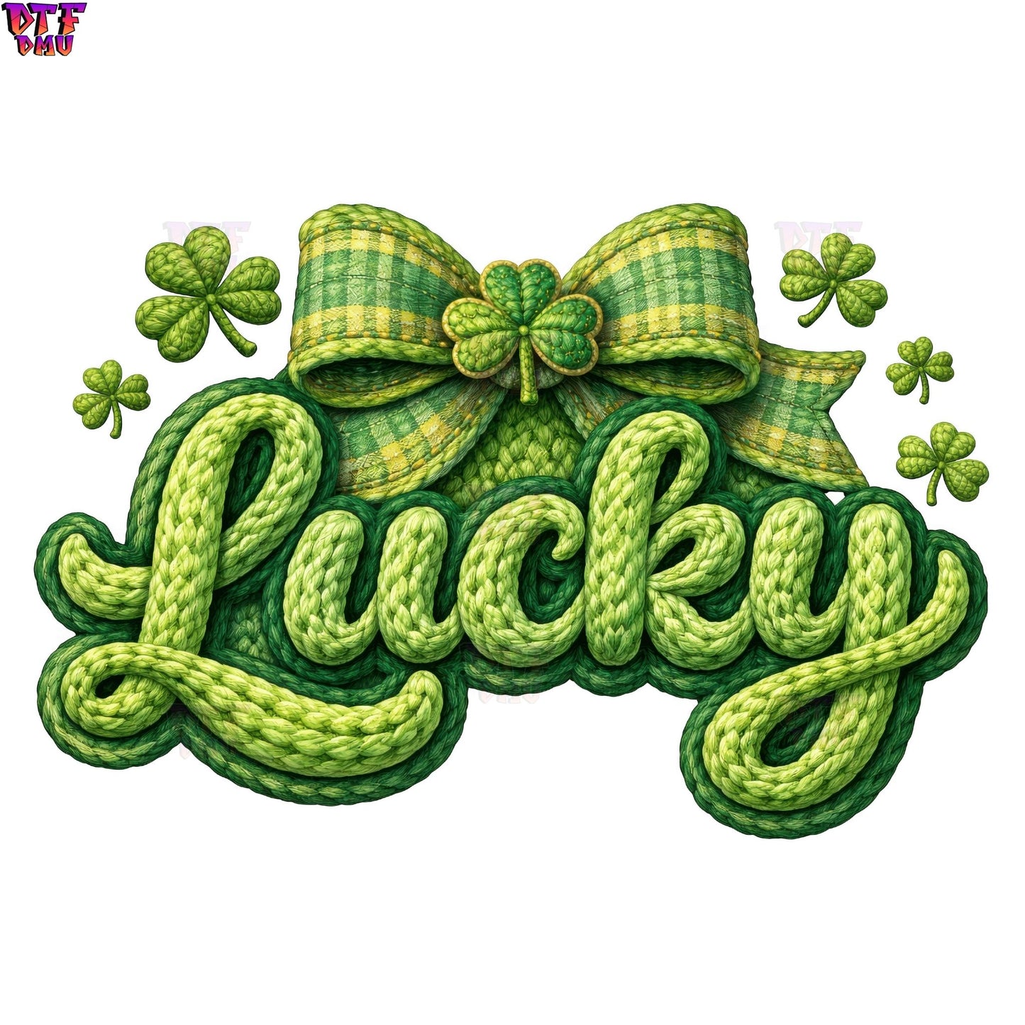 St. Patrick's Day Faux Yarn/Cochet DTF Transfer print Only.