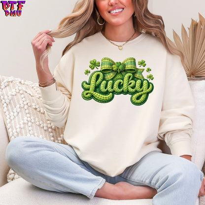 St. Patrick's Day Faux Yarn/Cochet DTF Transfer print Only.