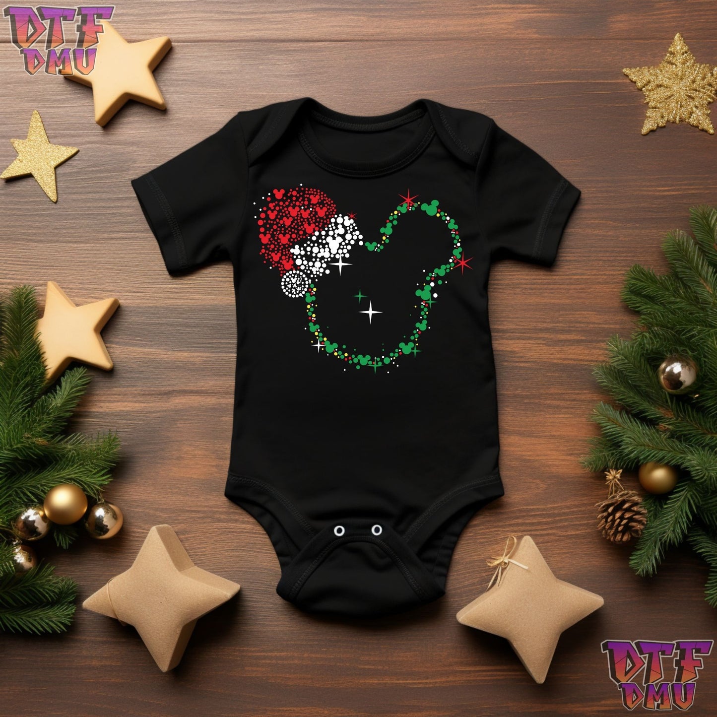MICKEY AND MINNIE CHRISTMAS HOLIDAY T-SHIRT DTF Transfer Print Only