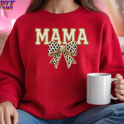 MAMA Faux Yarn/Crochet Valentine's Day DTF Transfer Print Only.