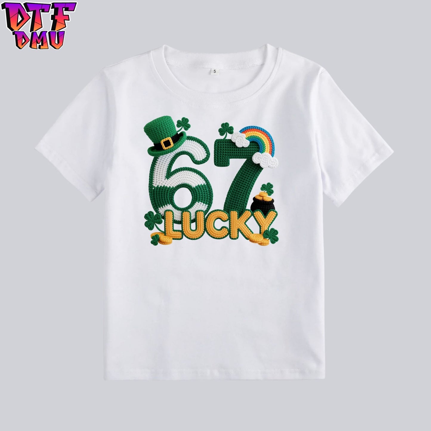 67 Faux Yarn/Crochet St. Patrick's Day DTF Transfer print Only.