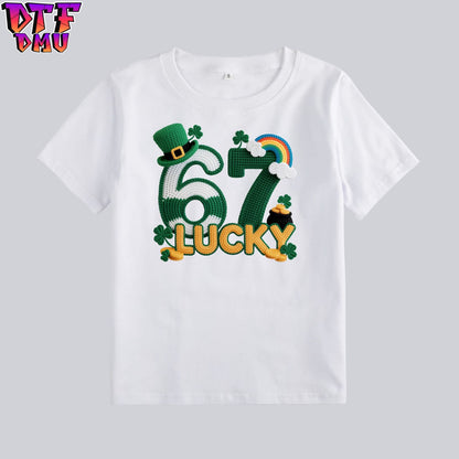 67 Faux Yarn/Crochet St. Patrick's Day DTF Transfer print Only.
