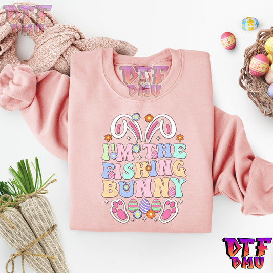I'm The Fishing BUNNY  Easter DTF Transfer Print