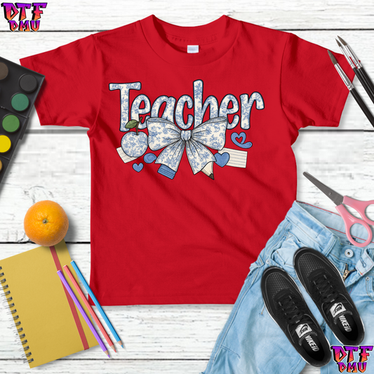 TEACHER BOW Back to School DTF Transfer Print