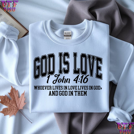 GOD IS LOVE Christian DTF Transfer Print.