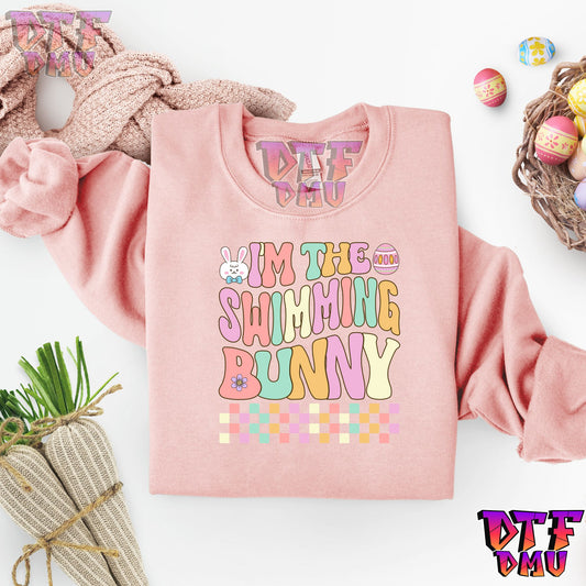 I'm The Swimming Bunny Easter DTF Transfer Print