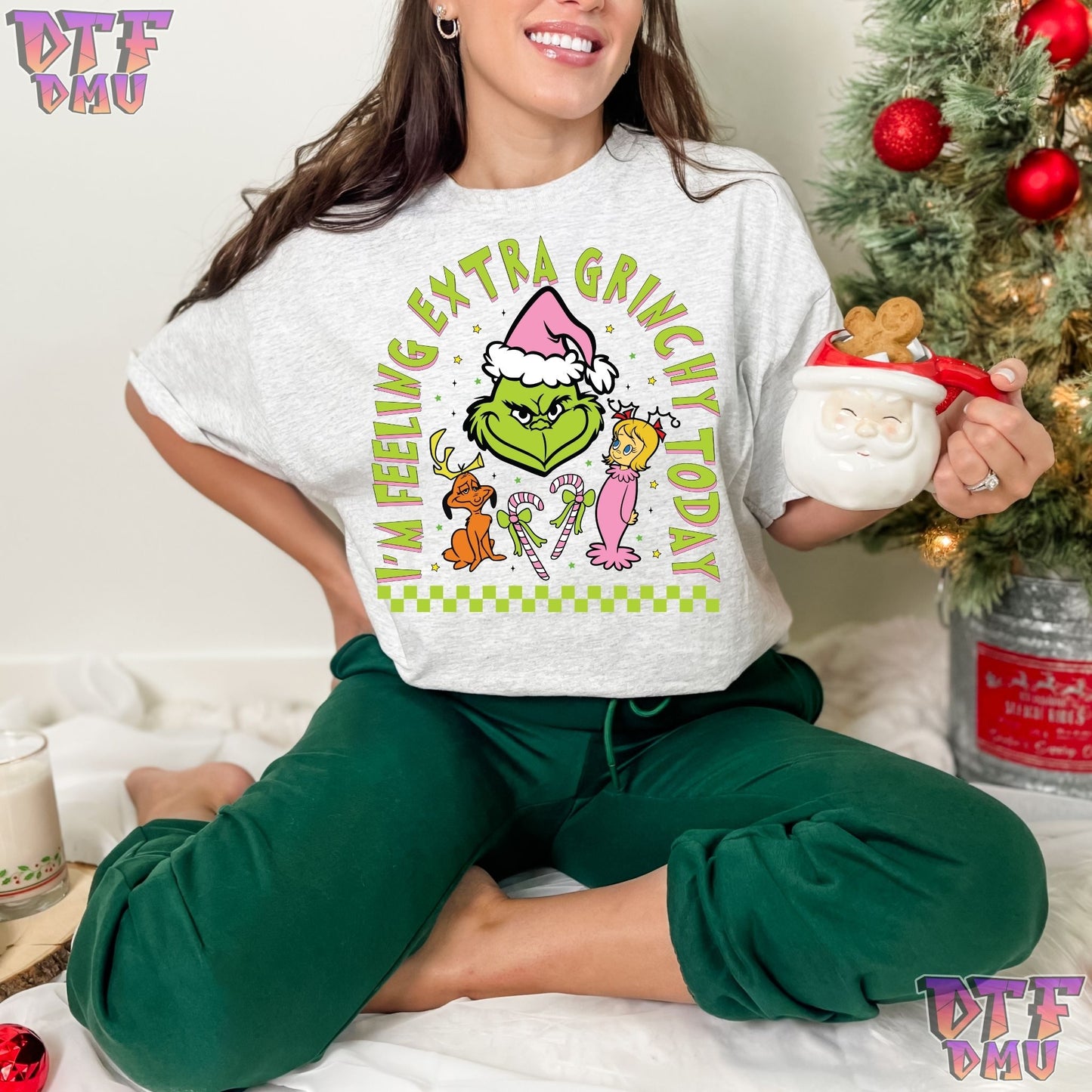 FEELING EXTRA GRINCHY TODAY DR. SEUSS HOLIDAY T-SHIRT DTF Transfer Print Only