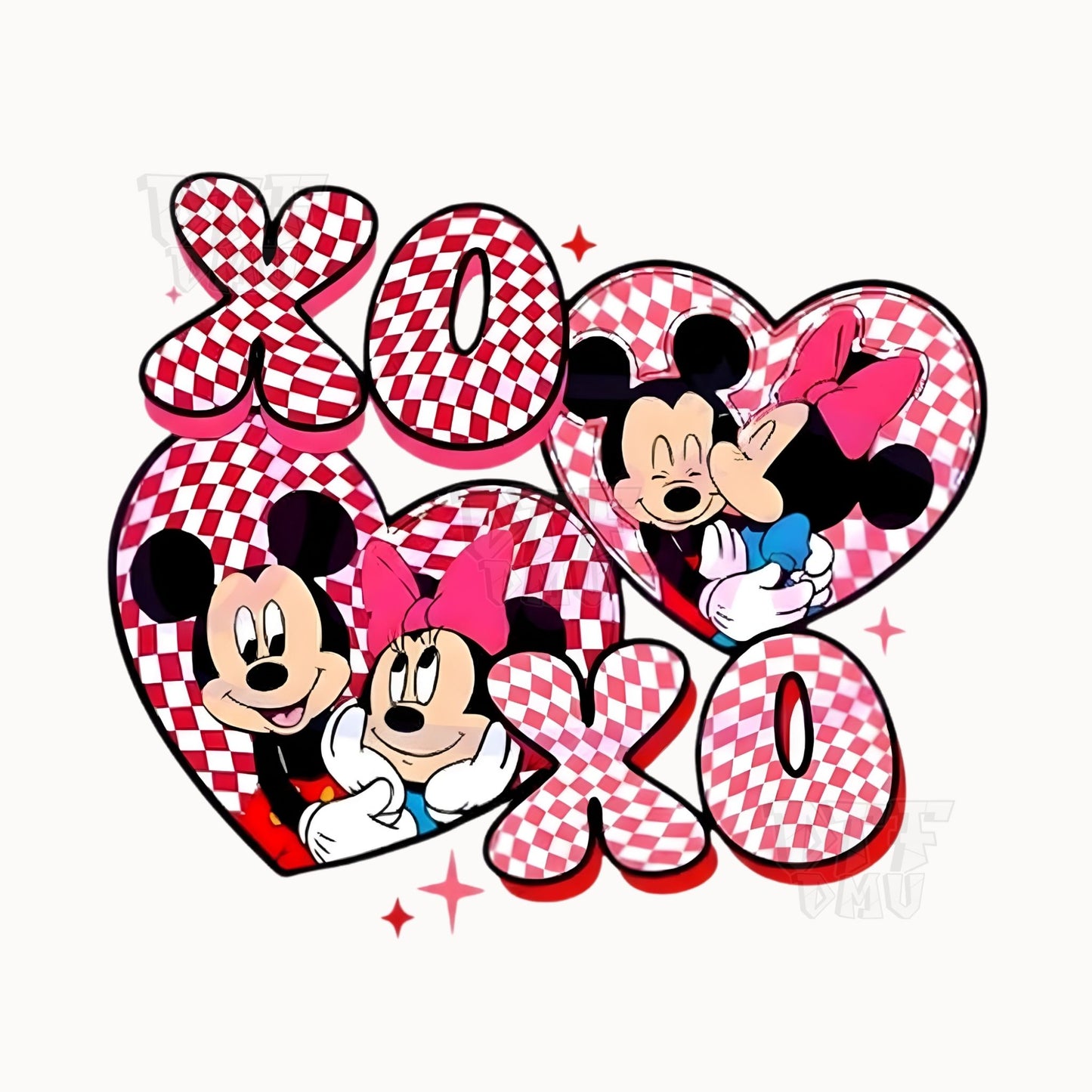 Mickey/Minnie Valentine's Day DTF Transfer Print Only.