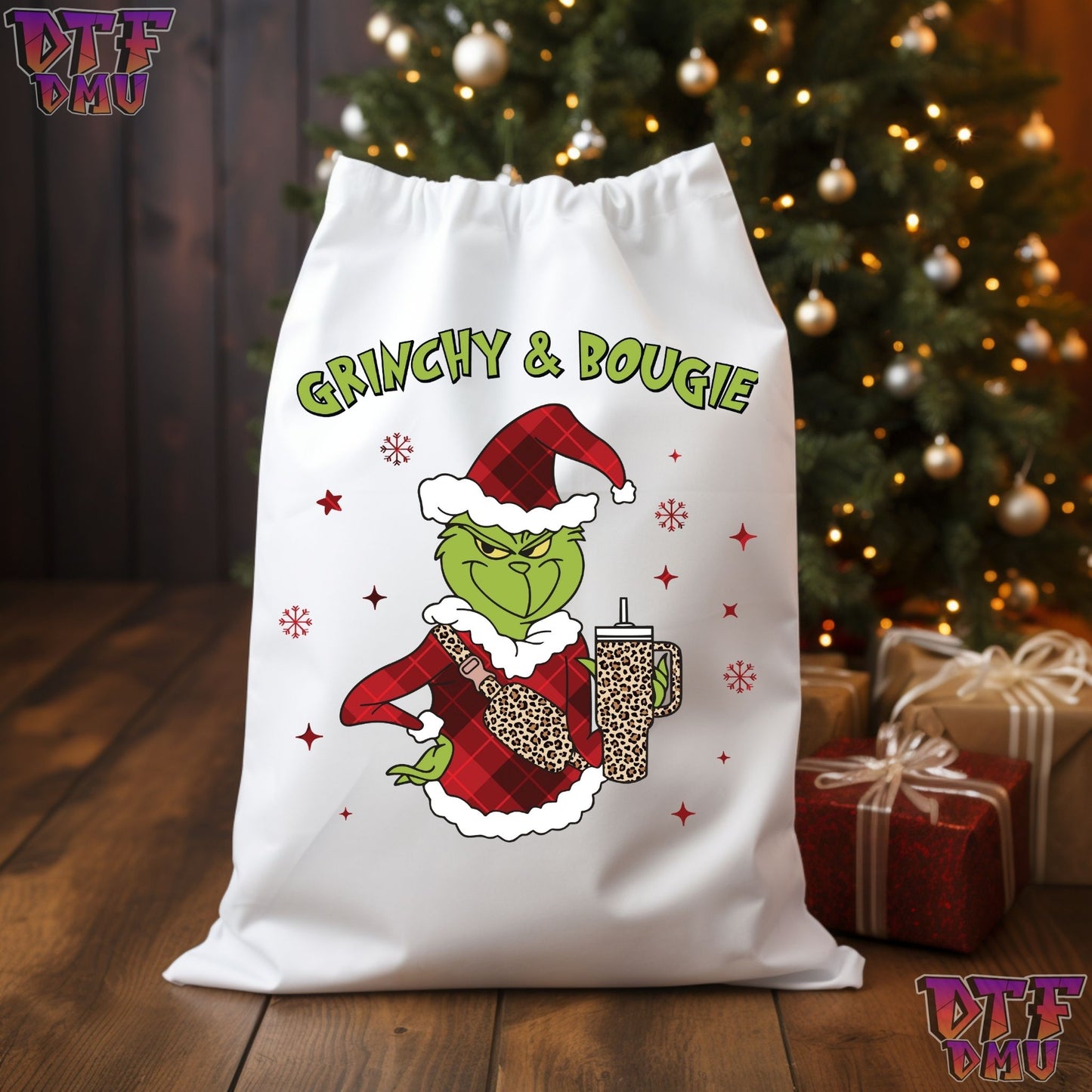 GRINCHY AND BOUGIE T-SHIRT DTF Transfer Print Only