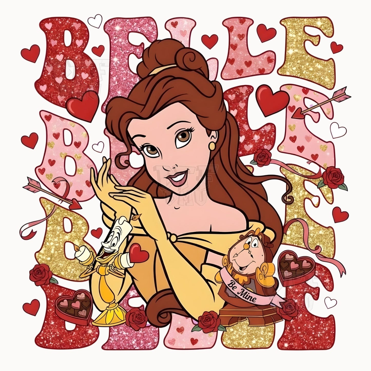 Disney Princess Valentine's Day DTF Transfer Print Only