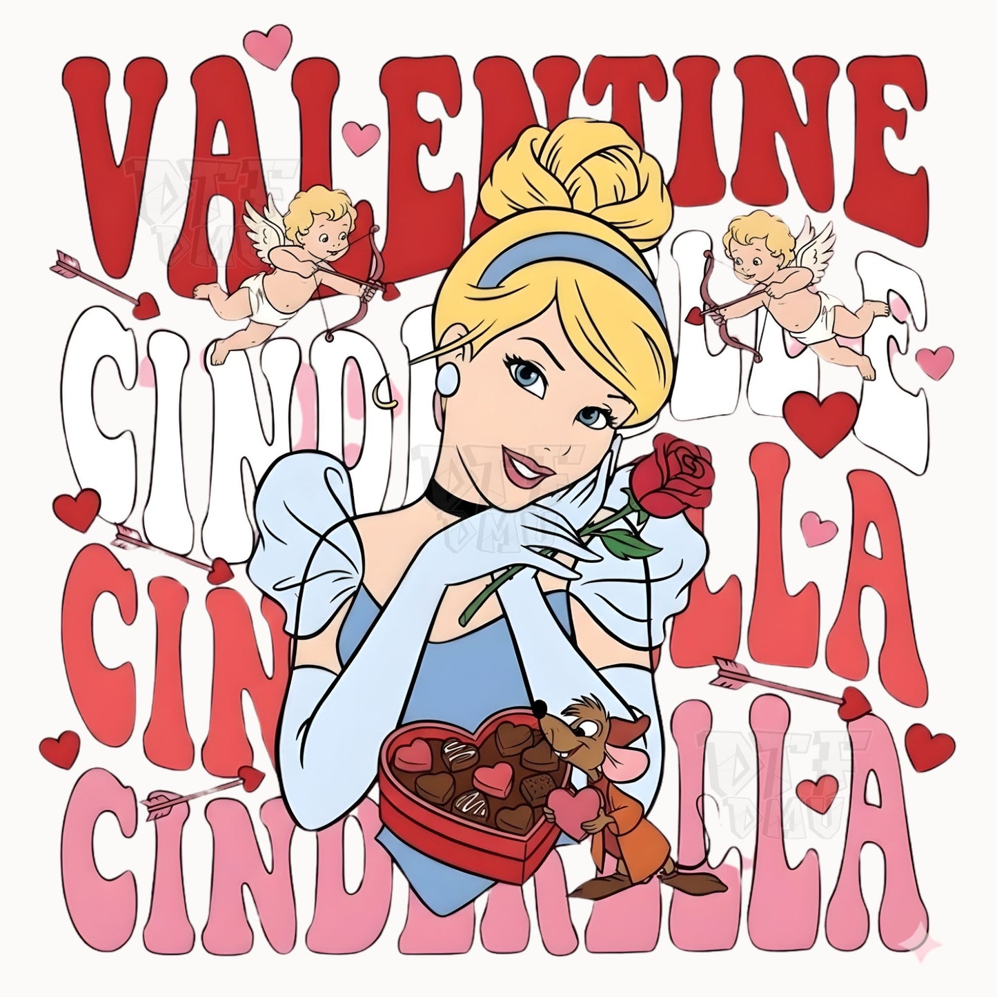 Disney Princess Valentine's Day DTF Transfer Print Only
