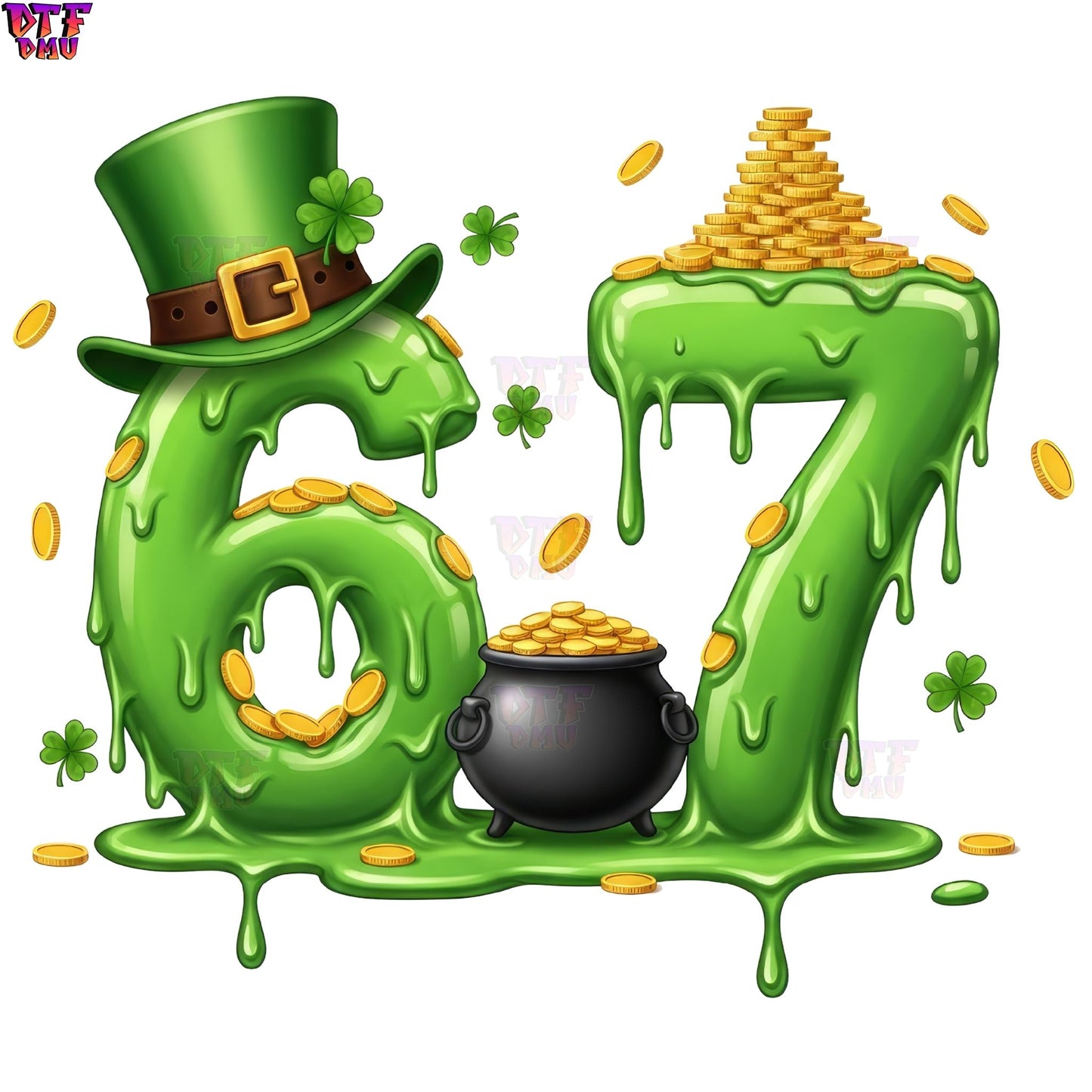 67 Faux Yarn/Crochet St. Patrick's Day DTF Transfer print Only.
