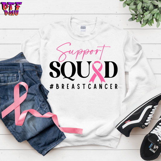 Support Squad Breast Cancer DTF Transfer Print.