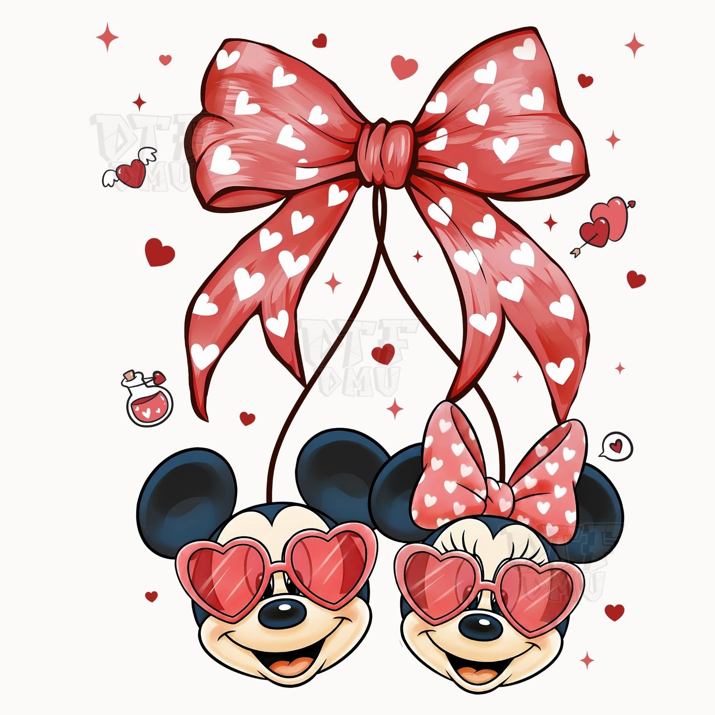 Mickey/Minnie Valentine's Day DTF Transfer Print Only.