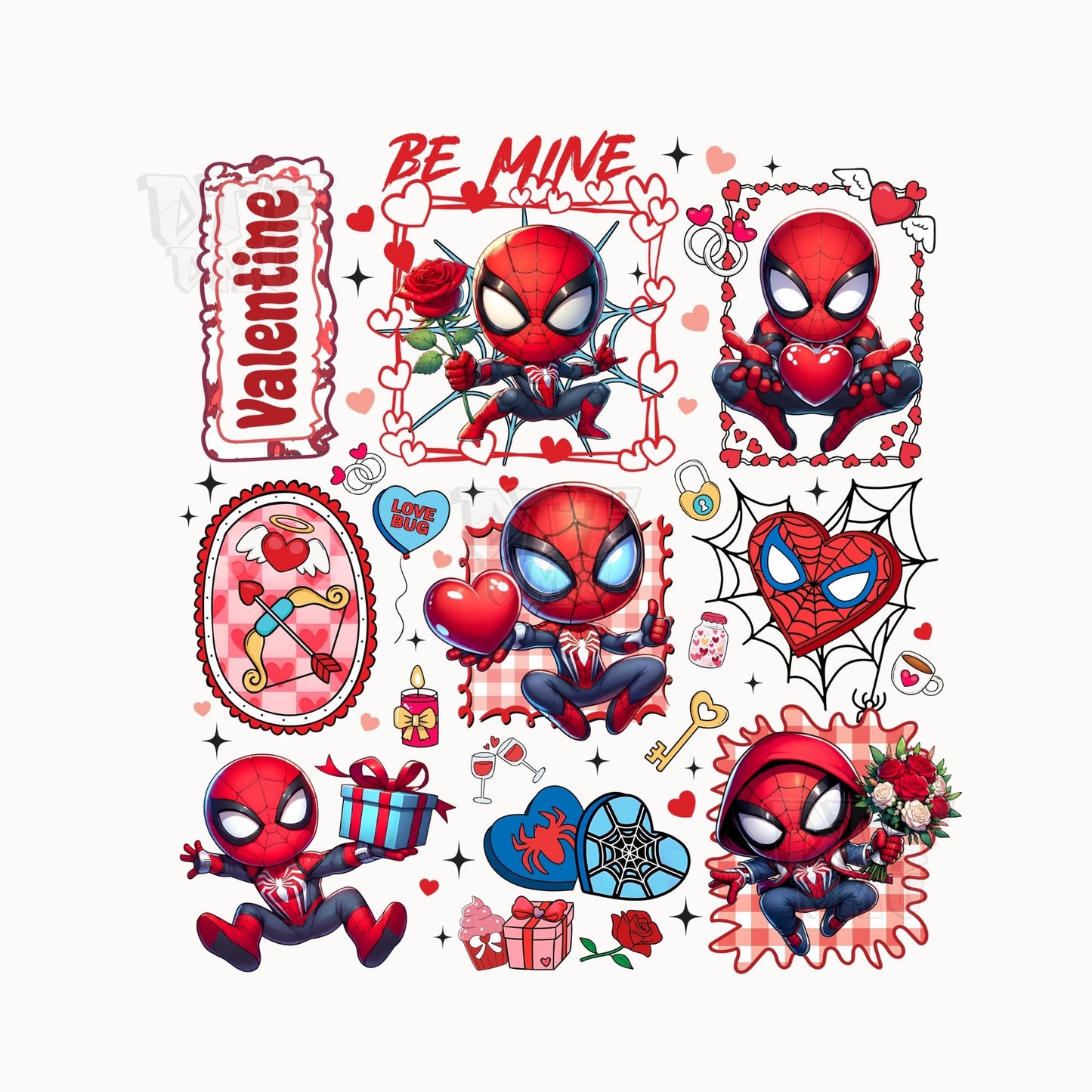 Spider Man Valentine's Day  DTF Transfer Print Only.