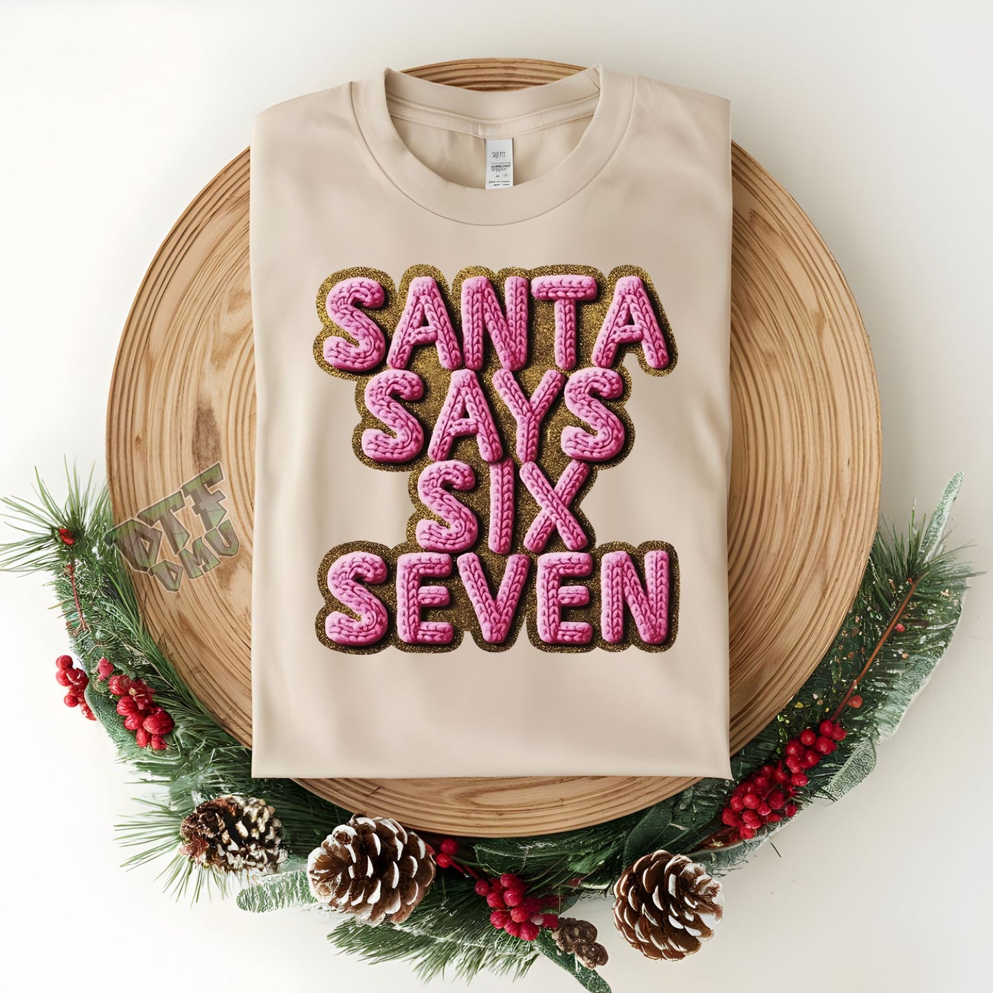 FAUX Yarn/Crochet Christmas DTF Transfer