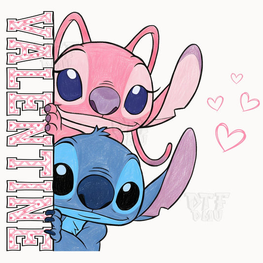 Stitch Love Valentine's Day DTF Transfer Print Only.