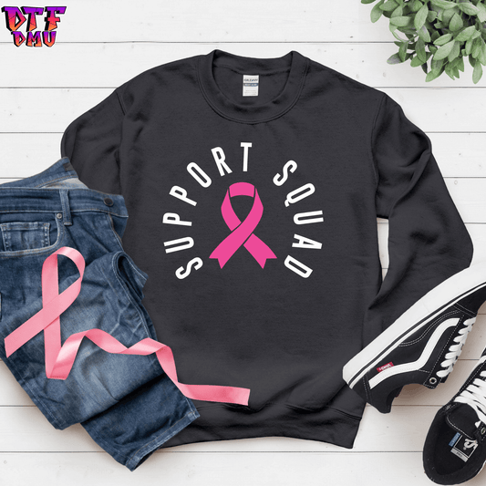SUPPORT SQUAD Breast Cancer DTF Transfer Print.