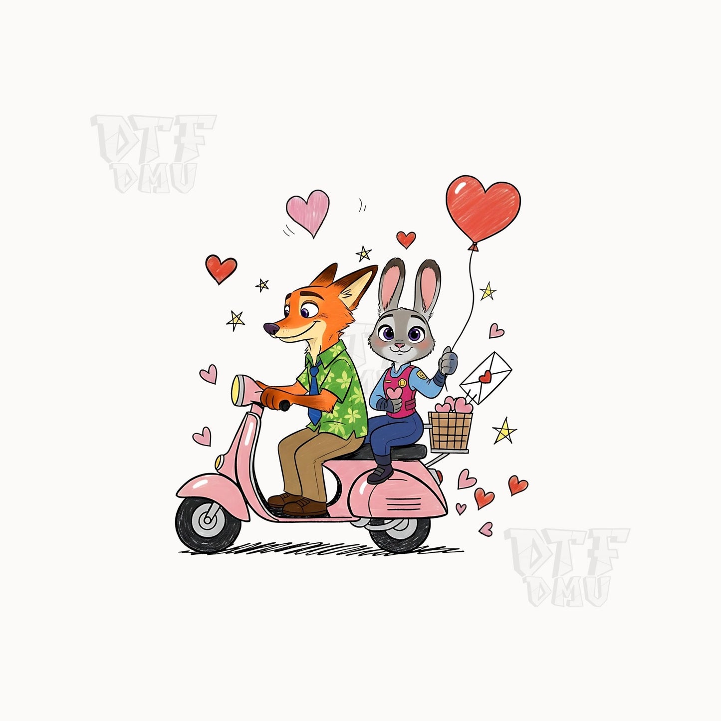 Cartoon Valentine's Day DTF Transfer Print Only