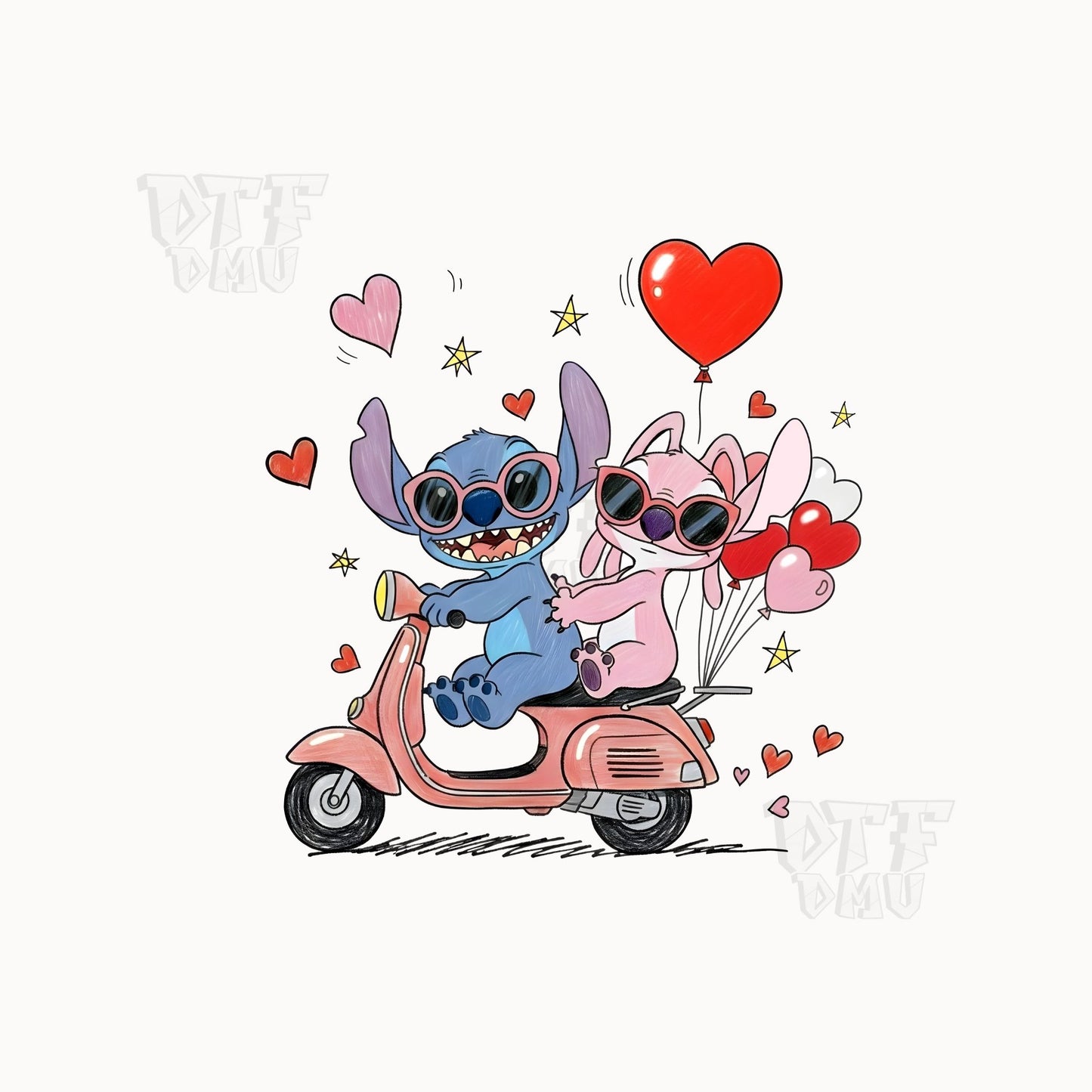 Cartoon Valentine's Day DTF Transfer Print Only