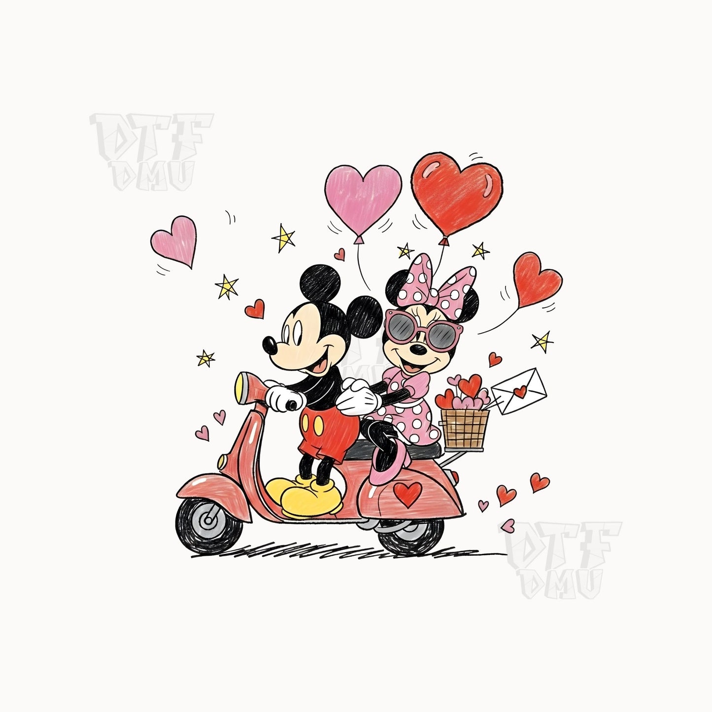 Cartoon Valentine's Day DTF Transfer Print Only