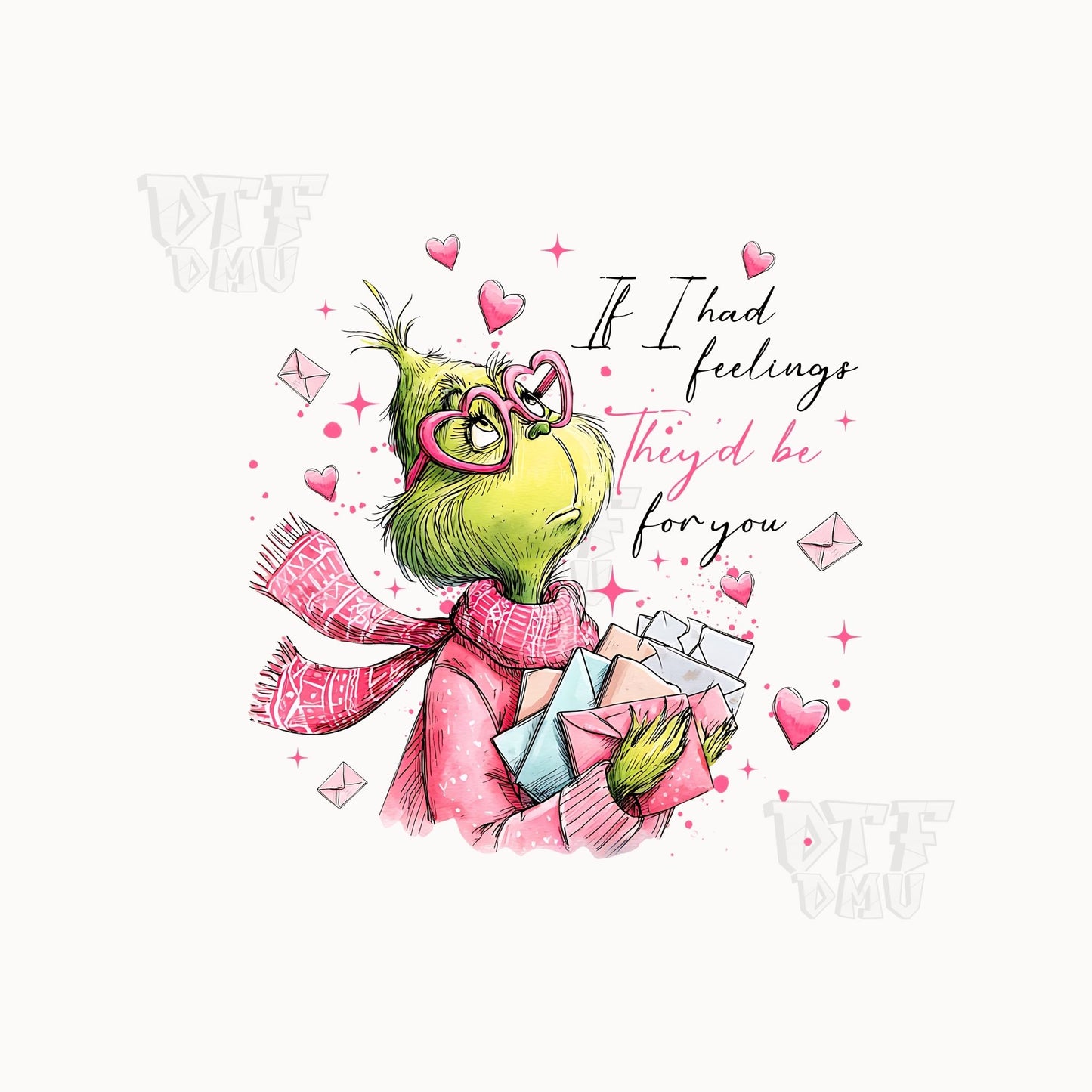 Grinch Valentine's Day DTF Transfer Print Only.