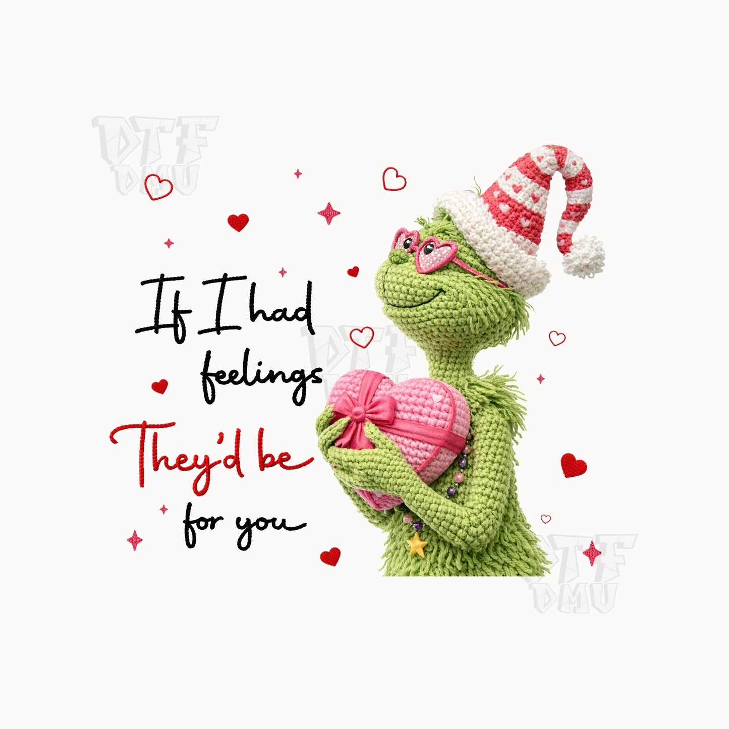 Grinch Valentine's Day DTF Transfer Print Only.