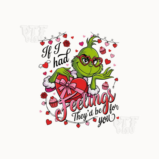 Grinch Valentine's Day DTF Transfer Print Only.