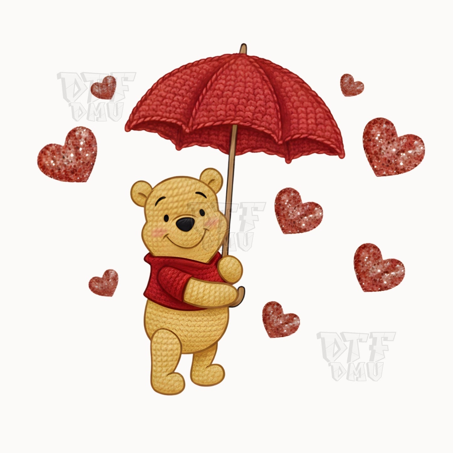Pooh Valentine's Day  DTF Transfer Print Only.