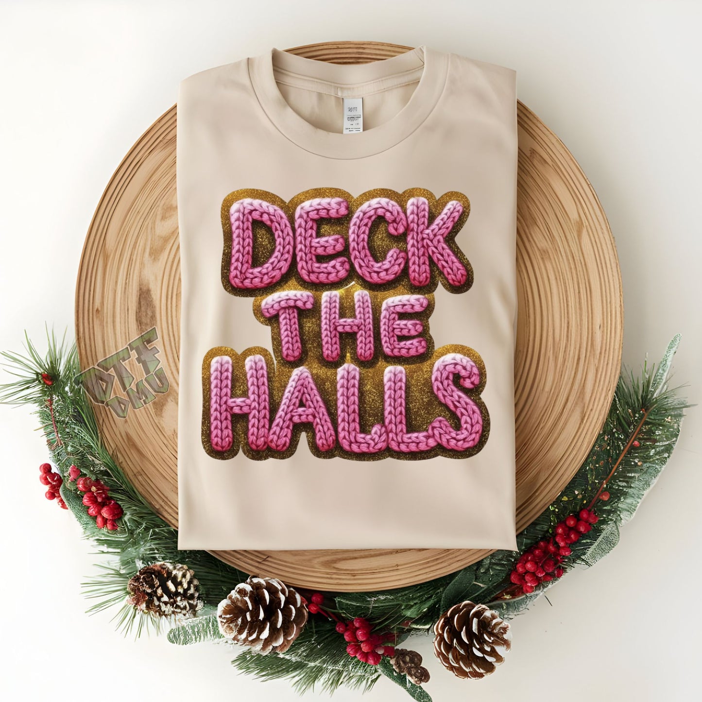 FAUX Yarn/Crochet Christmas DTF Transfer