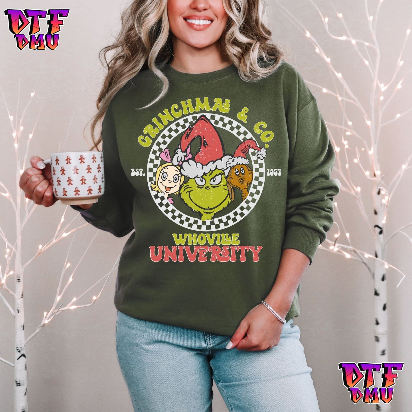 Grinchmas & CO Whoville University DTF Transfer Print
