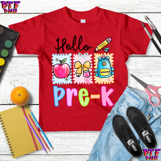 HELLO Back to School DTF Transfer Print