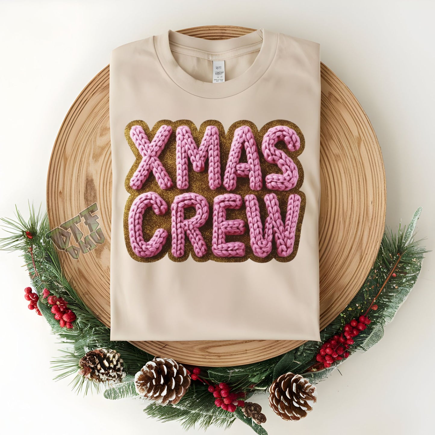 FAUX Yarn/Crochet Christmas DTF Transfer