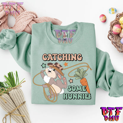 Catching Some Hunnies Easter DTF Transfer Print