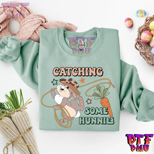 Catching Some Hunnies Easter DTF Transfer Print