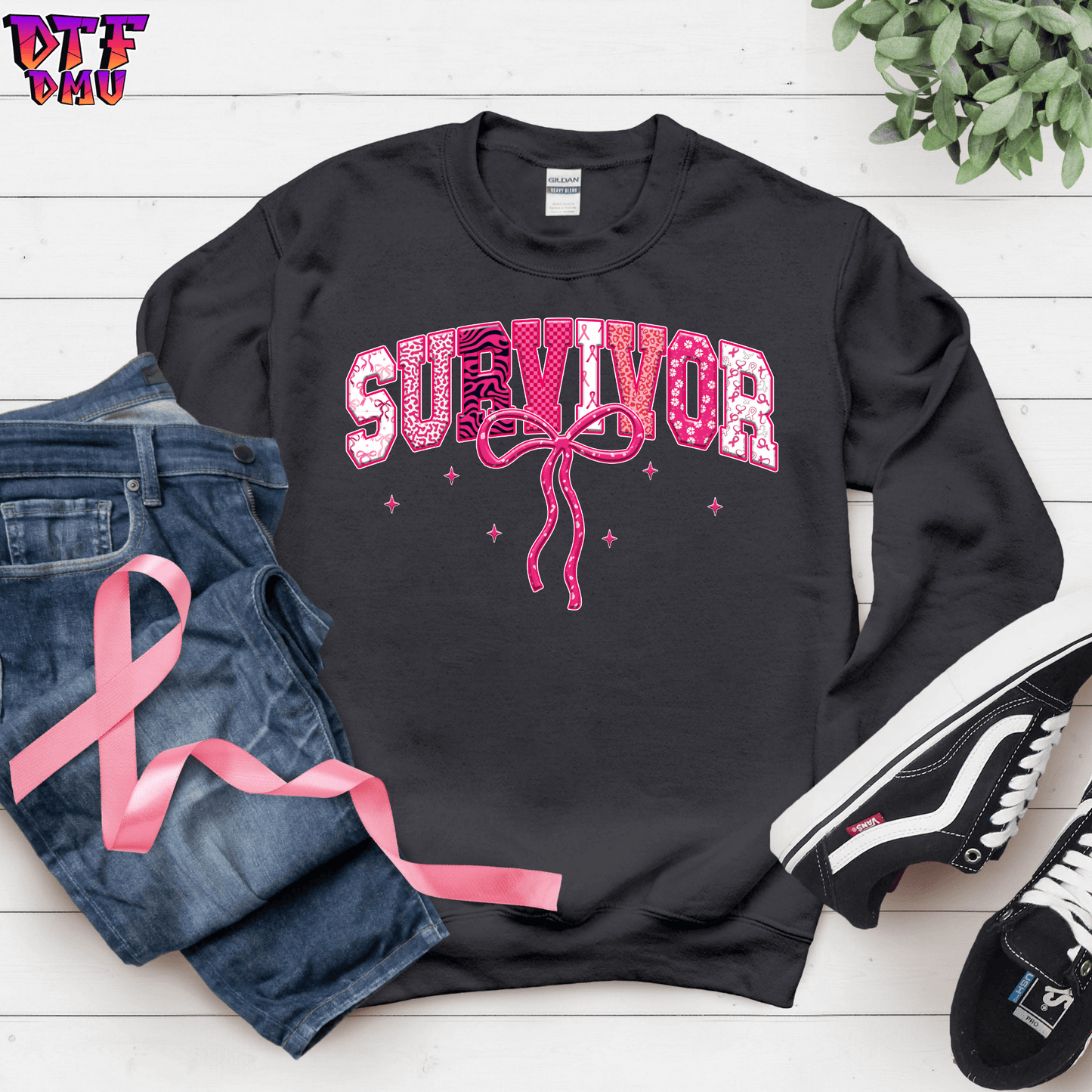SURVIVOR Breast Cancer DTF Transfer Print.