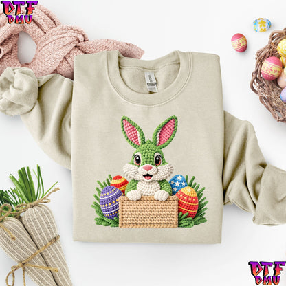 Easter BUNNY Faux Yarn/Crochet DTF Transfer Print