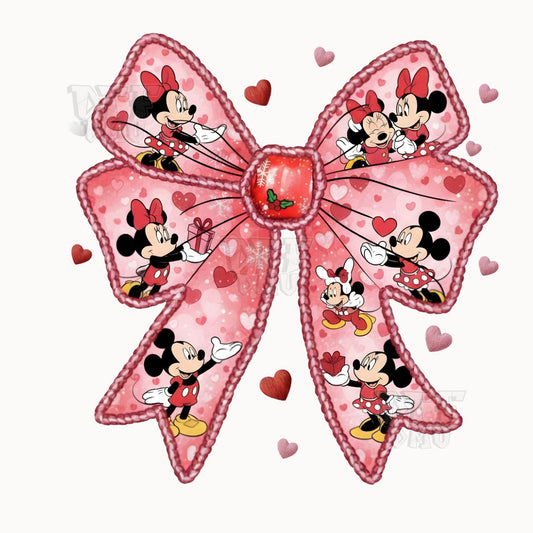 Disney Princess Valentine's Day BOW DTF Transfer Print Only.