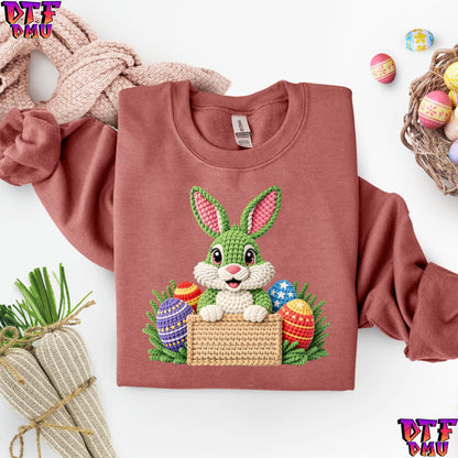 Easter BUNNY Faux Yarn/Crochet DTF Transfer Print