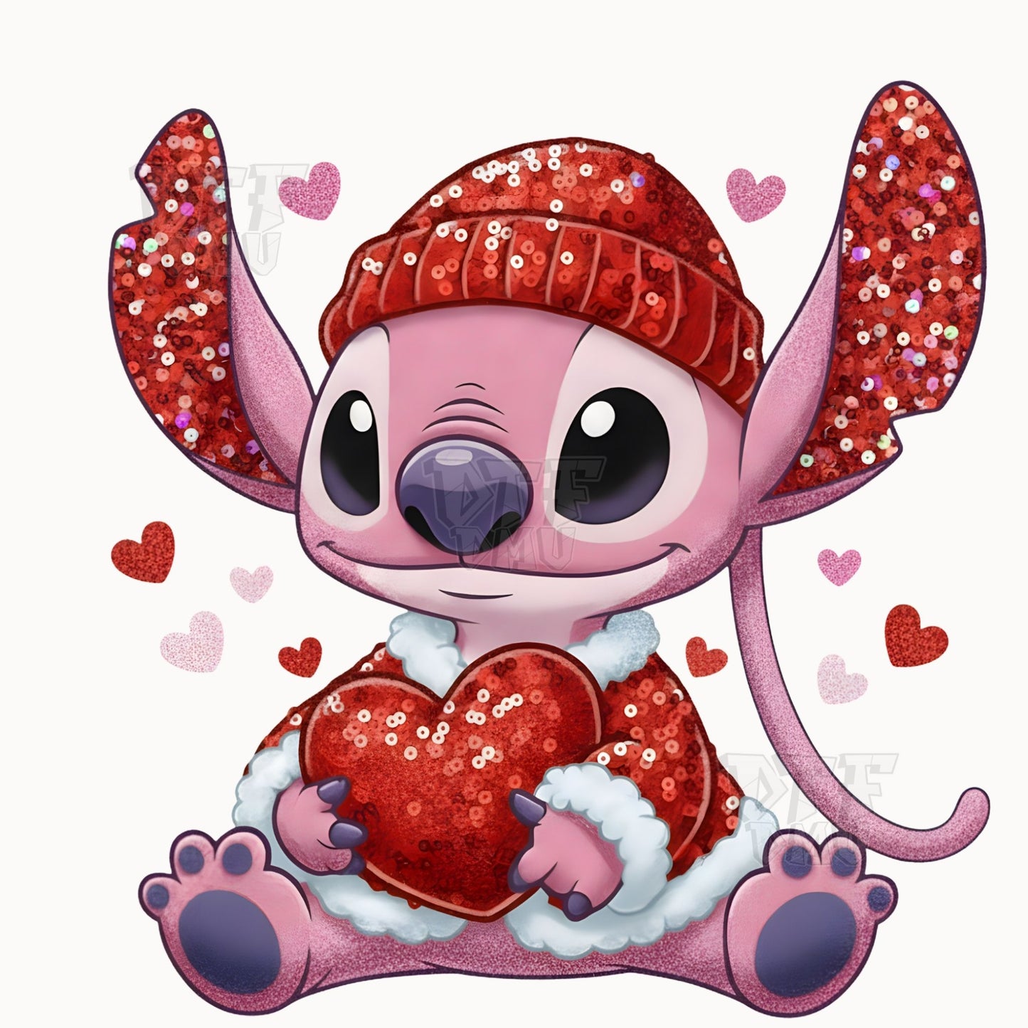 Faux Glitter Stitch Valentine's Day DTF Transfer Print Only