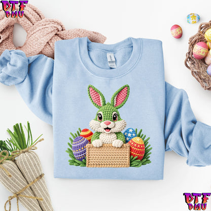 Easter BUNNY Faux Yarn/Crochet DTF Transfer Print