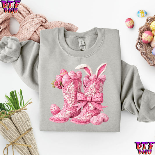 Cowgirl Easter Faux Yarn/Crochet DTF Transfer Print